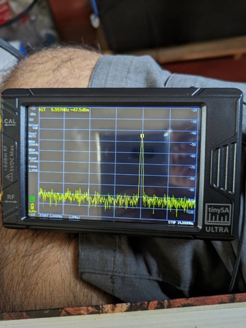 tinySA output - 57.5db attenuation