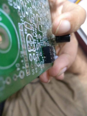 melted power socket to access the ground pad